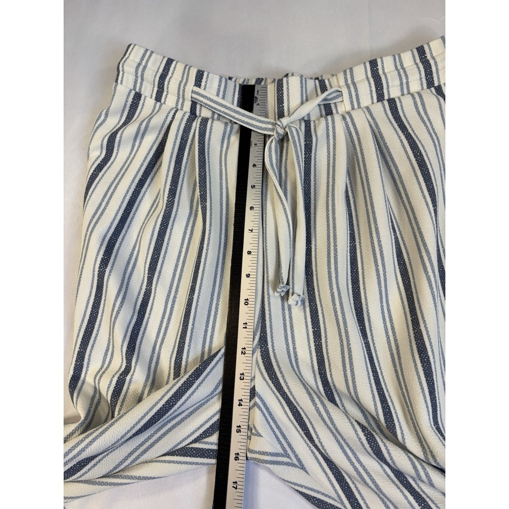 Derek Heart Women's L/XL White Blue Striped Wide Leg Pants Coastal BOHO Resort - Picture 6 of 7